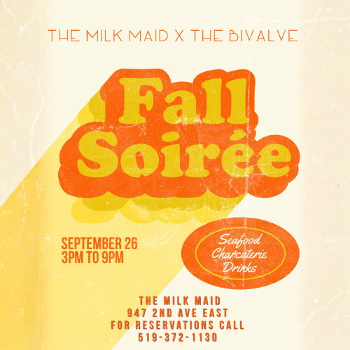 Event image Seafood, Charcuterie & Drinks: A Fall Soirée with The Milk Maid & Bivalve